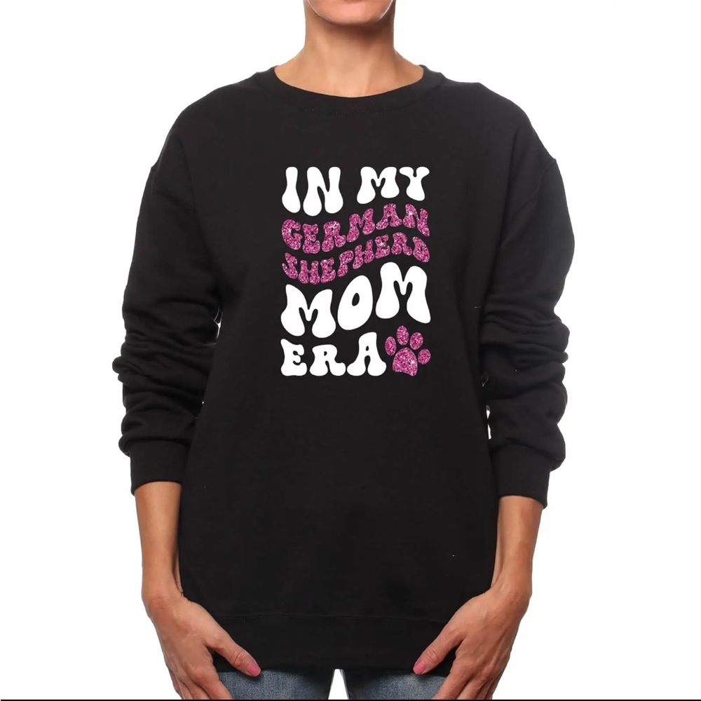German Shepherd Mom Era Crewneck Sweatshirt Dog Sweater Holiday Pet Lovers Gift